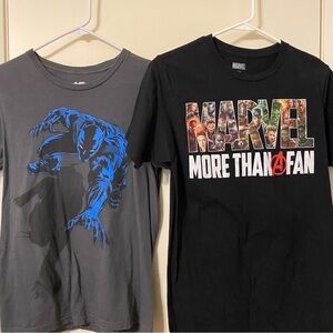 Set of 2 Men’s Marvel T-shirts - Black Panther & Marvel Studios More Than A Fan